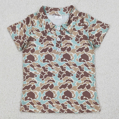 Kids Stylish Printed Boys Short Sleeves Polo T-Shirts for Summer childrensterritory