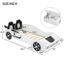 Race Car Design Twin Platform Bed with Backrest and Storage childrensterritory