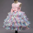 Sleeveless Bow Design Fluffy Summer Party Dresses childrensterritory