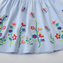 Floral Print Vintage Summer Dress for Kids Girls childrensterritory
