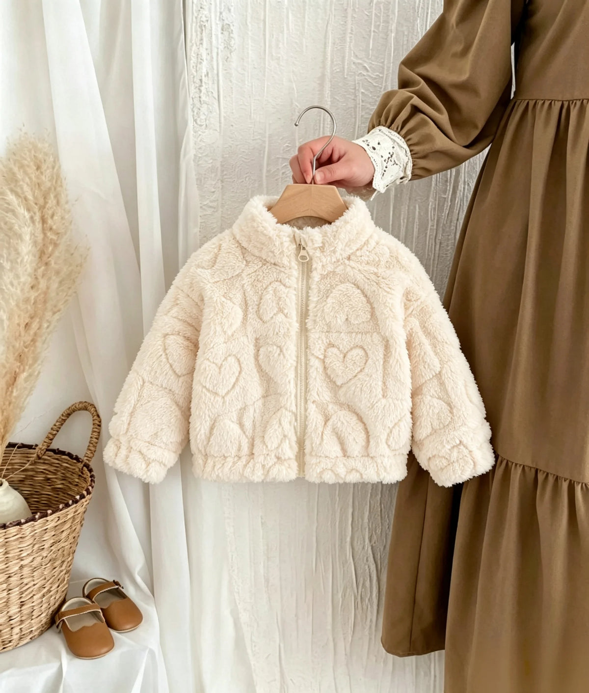 Baby Girls Cute Warm Fur Coat Winter Outerwear