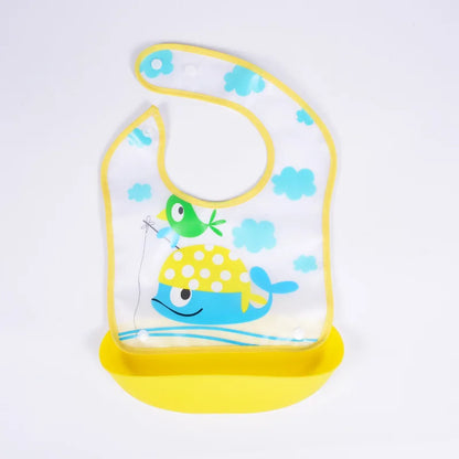 Soft Waterproof Cartoon Printed Adjustable Baby Bibs