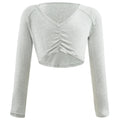 Girls' V-Neck Long Sleeves Ballet Dance Tops childrensterritory