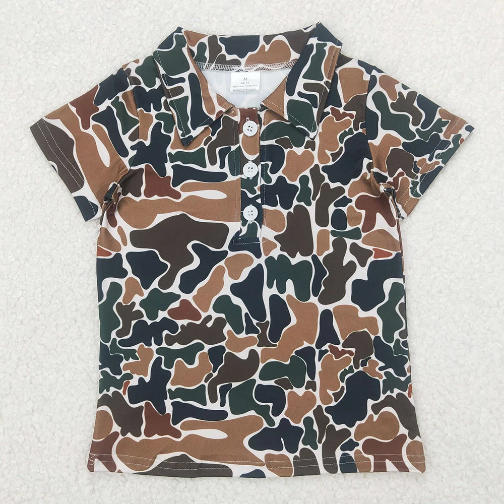 Kids Stylish Printed Boys Short Sleeves Polo T-Shirts for Summer childrensterritory