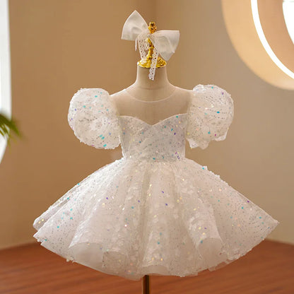 Baby/Kid Girls Feather Sequins Tutu Birthday Party Dress childrensterritory