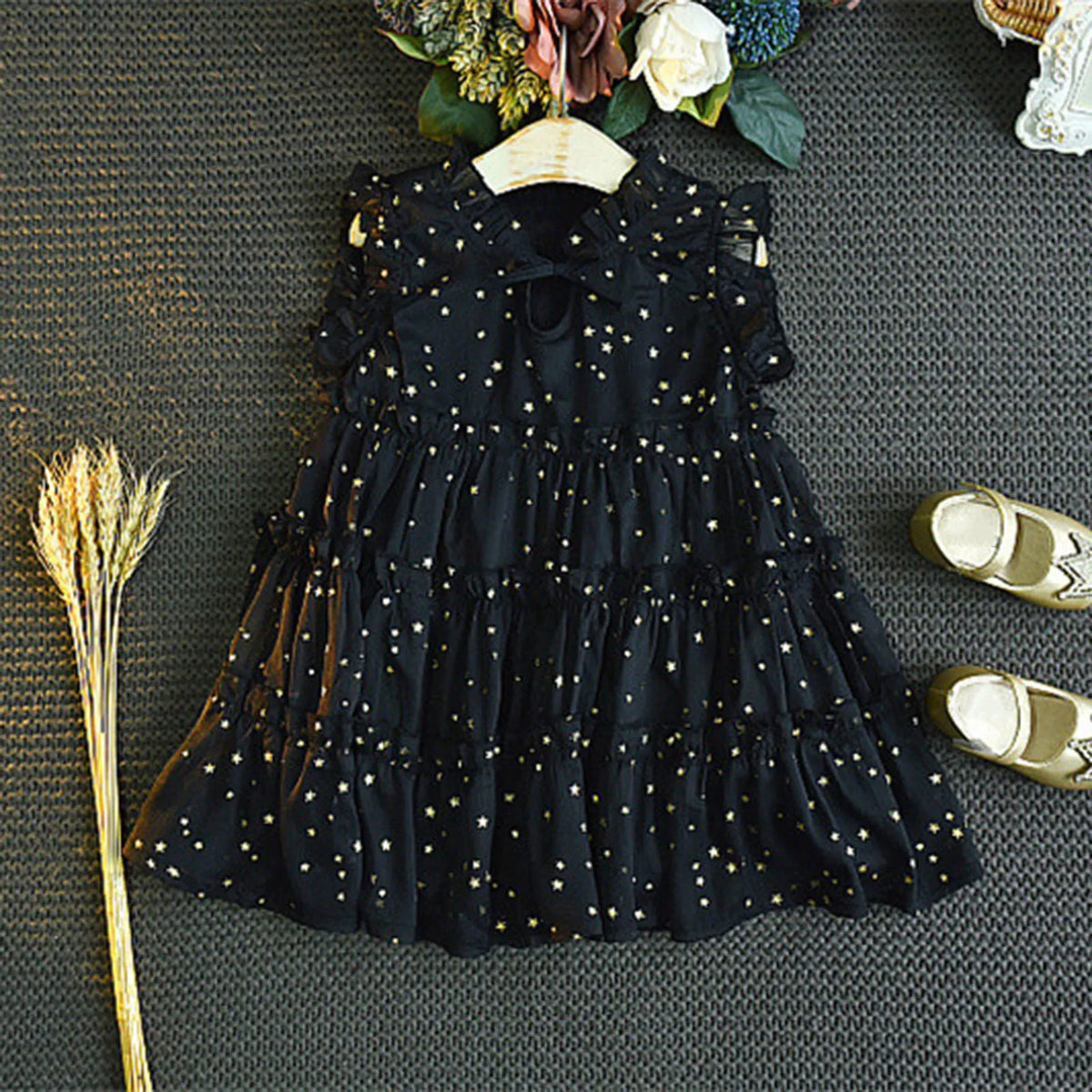 Kids Girls Starry Sequins Wedding Party Dresses