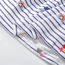 Little Girls Cartoon Striped Casual Cotton Dress childrensterritory