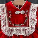 Baby Girl Flower Pattern Fluffy Dresses for Spring And Autumn childrensterritory