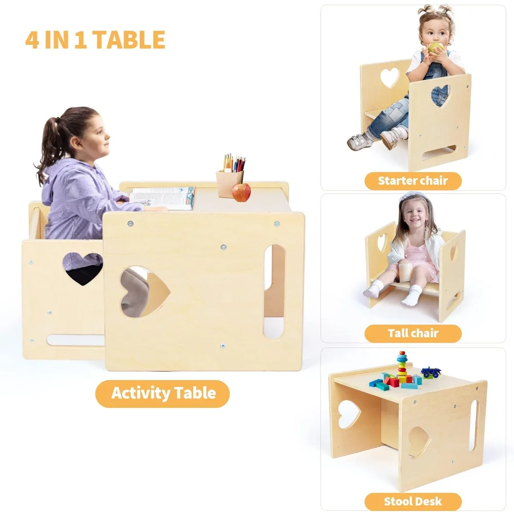 4 in 1 Montessori Weaning Kids Activity Table and Chair Set childrensterritory