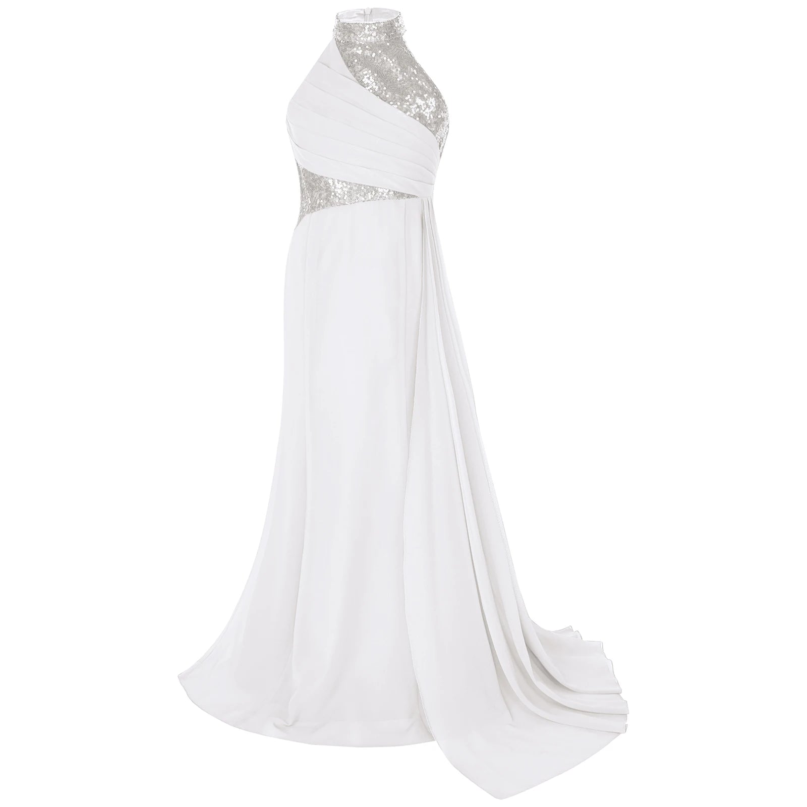 Kids Girls Sequins Pleat Overlay Pageant Evening Gowns