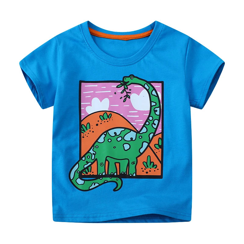 Cartoon Dinosaurs Design Little Boys T Shirts for Summer childrensterritory