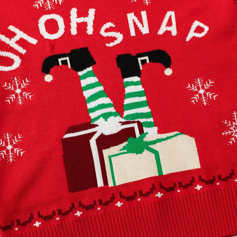 Round Neck Long Sleeves Christmas Design Boys Sweaters