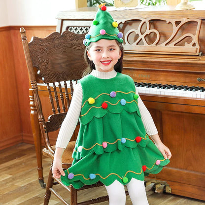 Kids Girls Christmas Tree Costume for Cosplay childrensterritory