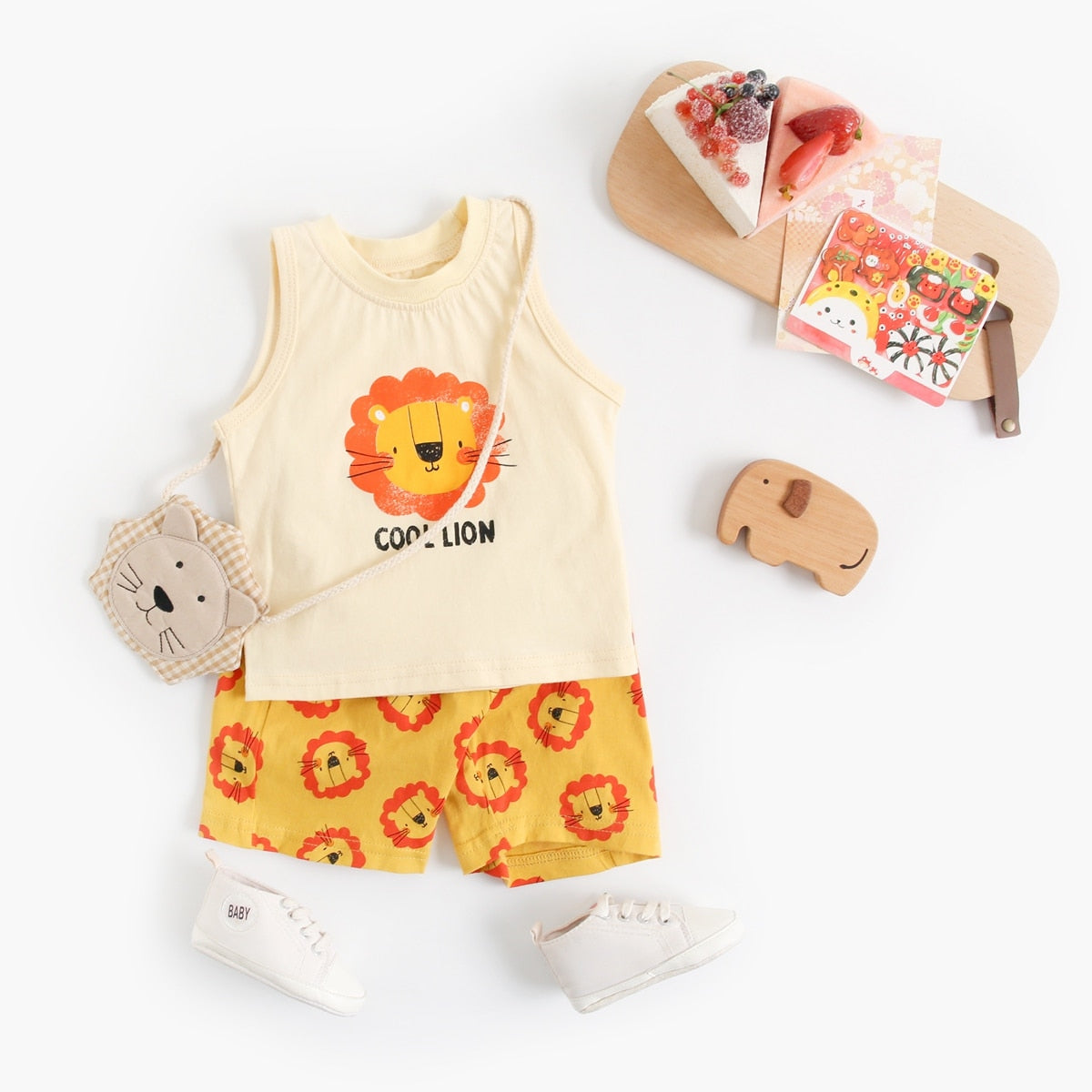 Cute Animal Print Baby Boys Girls 2pcs Summer Clothing Set childrensterritory