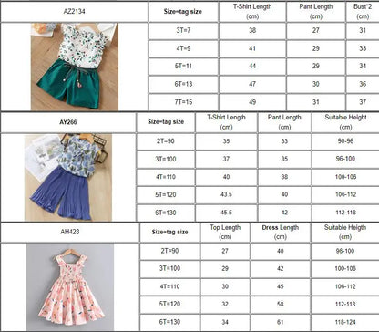 Kids Girls Summer Tops with Long Pants Clothing Sets