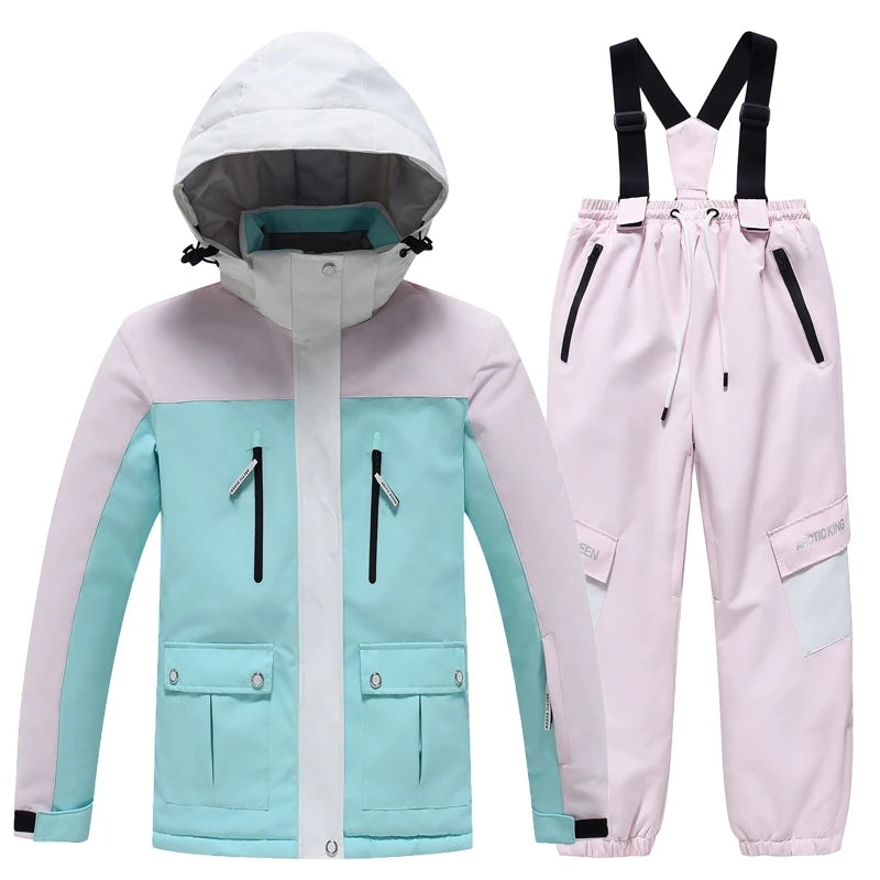 Kids Snowboard Clothing Set With Coat and Strap Pants childrensterritory