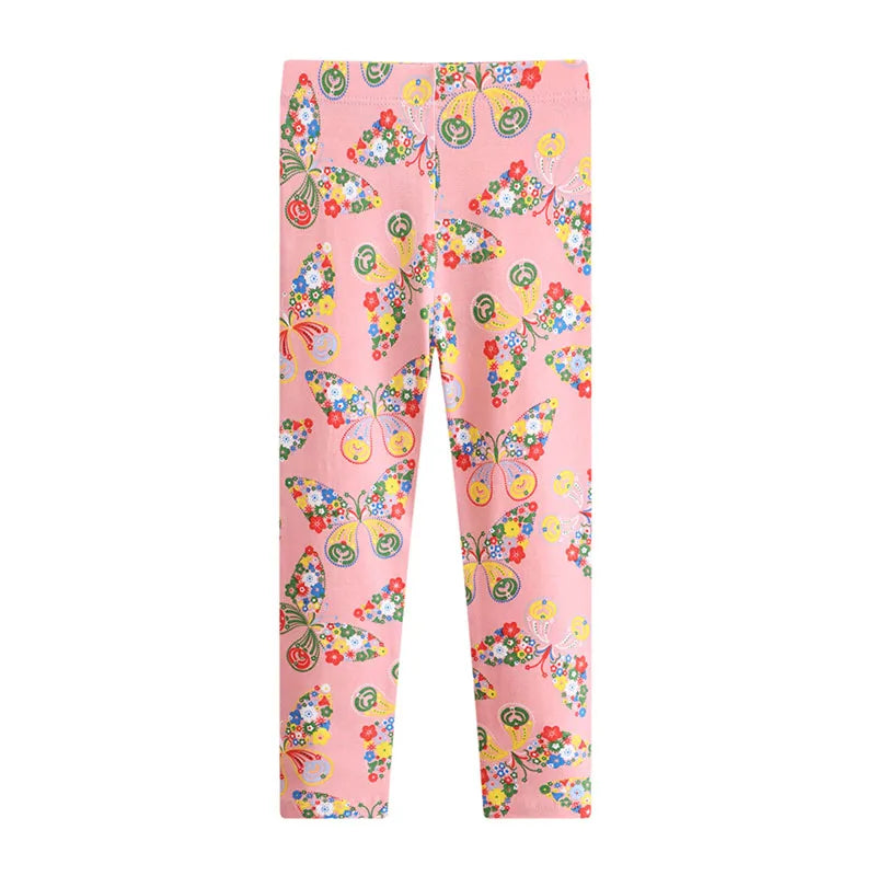 Girls Butterfly Print Cotton Casual leggings childrensterritory