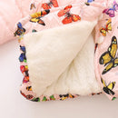 Butterfly Print Warm Hooded Jacket Winter for Baby Girls