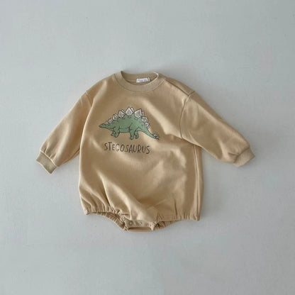 Baby Dinosaur Print Sweatshirt/Romper