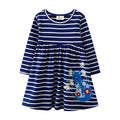 Full-Sleeve Animal Print Summer Dresses For Girls