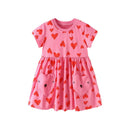 Cartoon Embroidery Kids Girls Soft Cotton Korean Style Dress