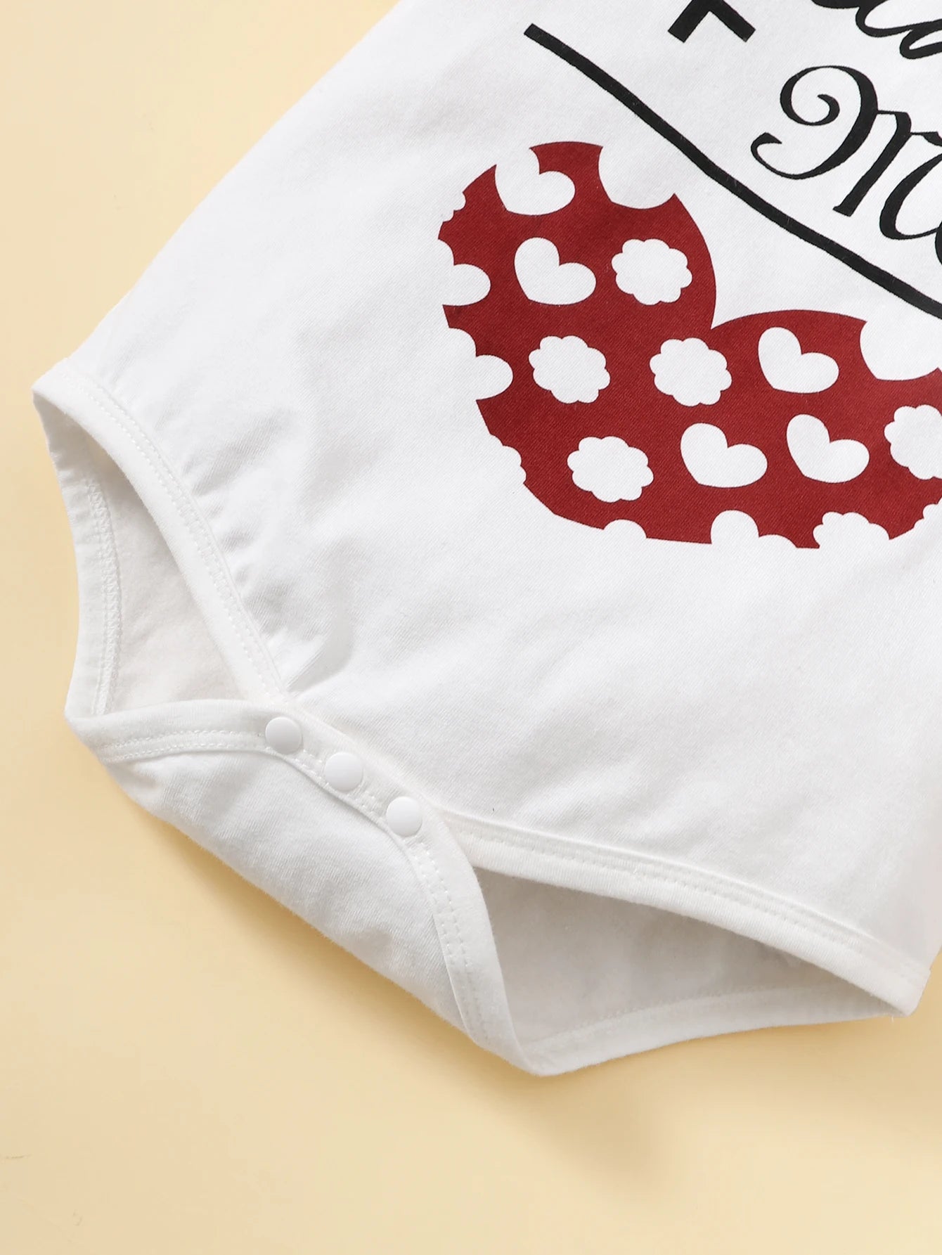 3PCS Baby Girl Love Letter Print Bodysuit + Shorts Set