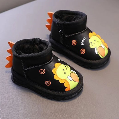 Kids Cartoon Dinosaur Design Warm Snow Boots childrensterritory