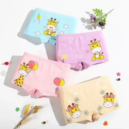 10PC Soft Cotton Cartoon Print Breathable Briefs for Girls childrensterritory