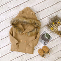 Fur Collar Animal Hooded Knitting Baby Coat