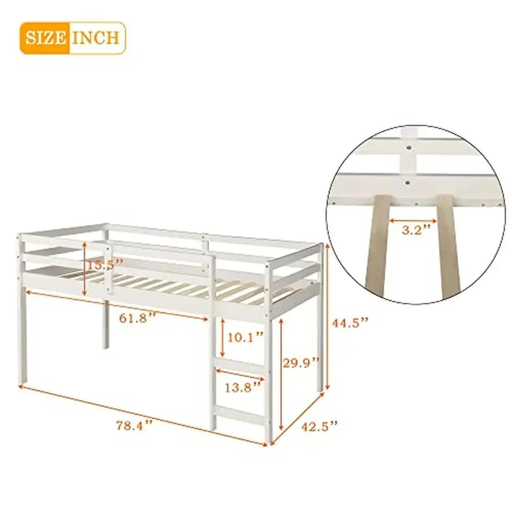 Portable Twin Loft Bed with Storage Cabinet for Kids childrensterritory