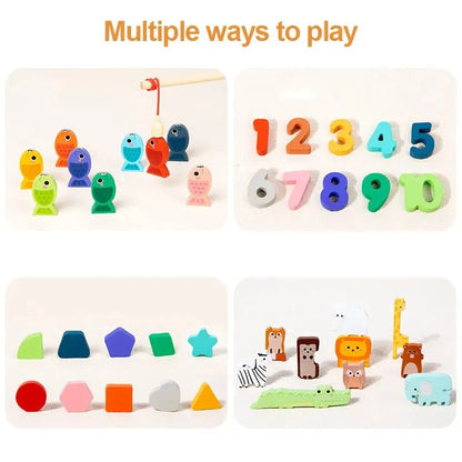 Kids Wooden Busy Board Digital Shapes Matching Toy childrensterritory