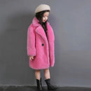 Girls' Long-Sleeved Soft Fur Winter Coat childrensterritory