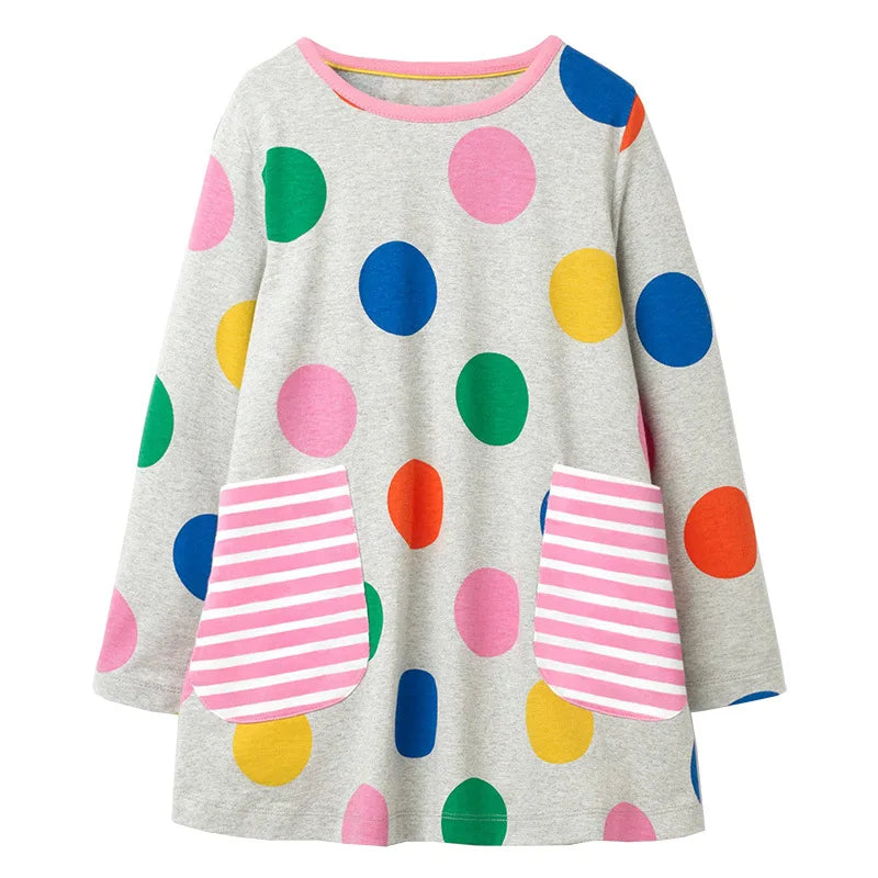 Long-Sleeved Printed Summer Dresses For Girls childrensterritory