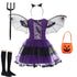 Kids Girls Vampire Witch Party Dress with Bag Headband Wings childrensterritory
