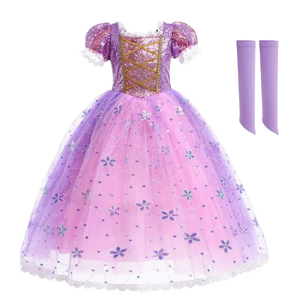 Kids Girls Jasmine Elsa Anna Bella Rapunzel Costumes childrensterritory