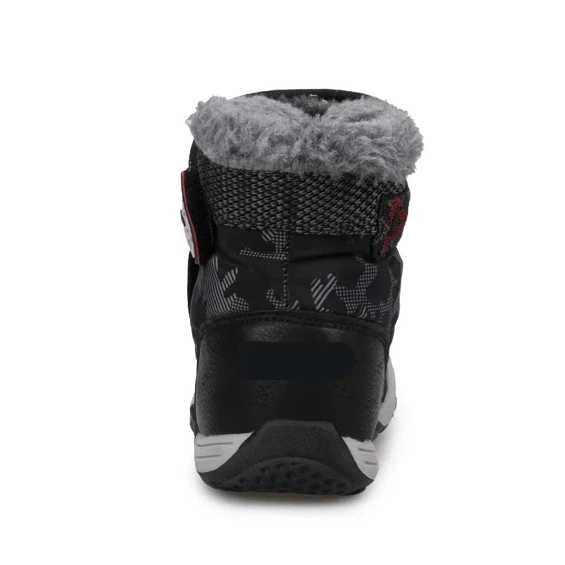 Kids Printed Warm Snow Shoes With Fur Design childrensterritory