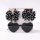 Girls Hair Bows And Colorful Heart Sun Glasses