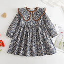 Kids Girls Long Sleeve Mesh Cotton Winter Party Dresses