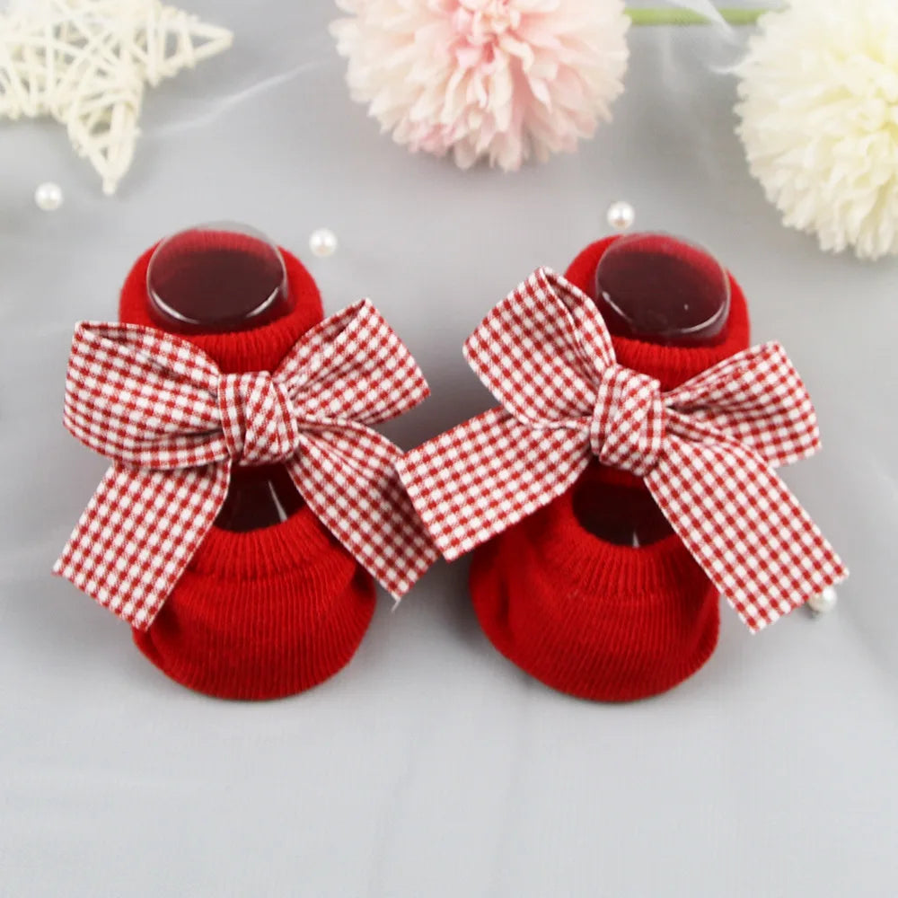 Bow Design Newborn Baby Girl Cotton Socks