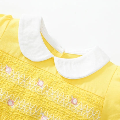 Flowers Embroidery Design Casual Summer Dresses childrensterritory