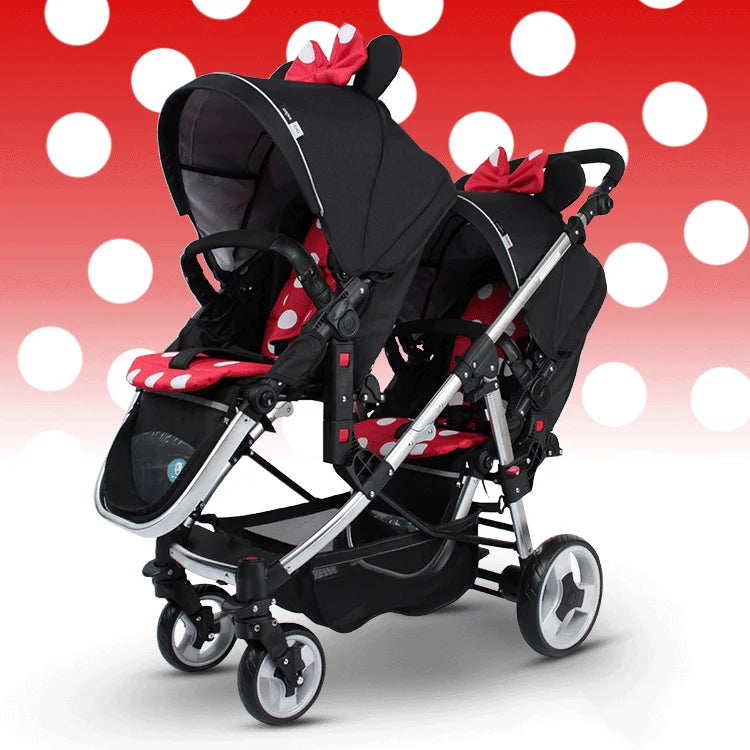Shock Absorber Foldable Twins Baby Carriage Stroller