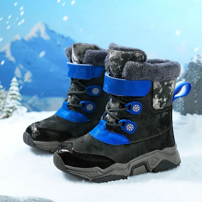 Kids Anti Slip Waterproof Plush Warm Snow Boots childrensterritory