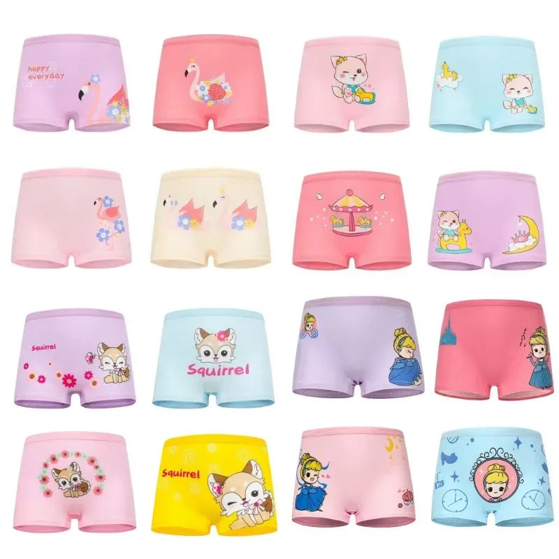 10PC Soft Cotton Cartoon Print Breathable Briefs for Girls childrensterritory