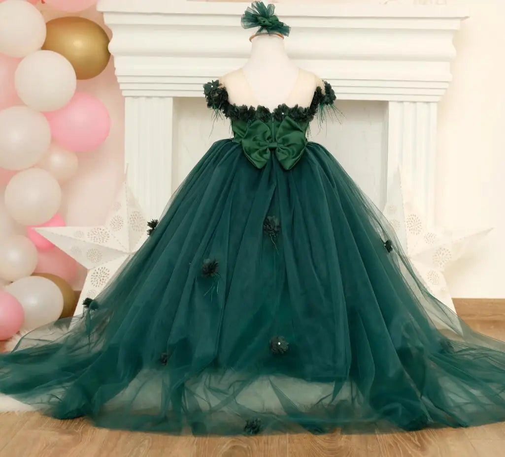 Beautiful Off-Shoulder Ball Gown for Young Girls childrensterritory