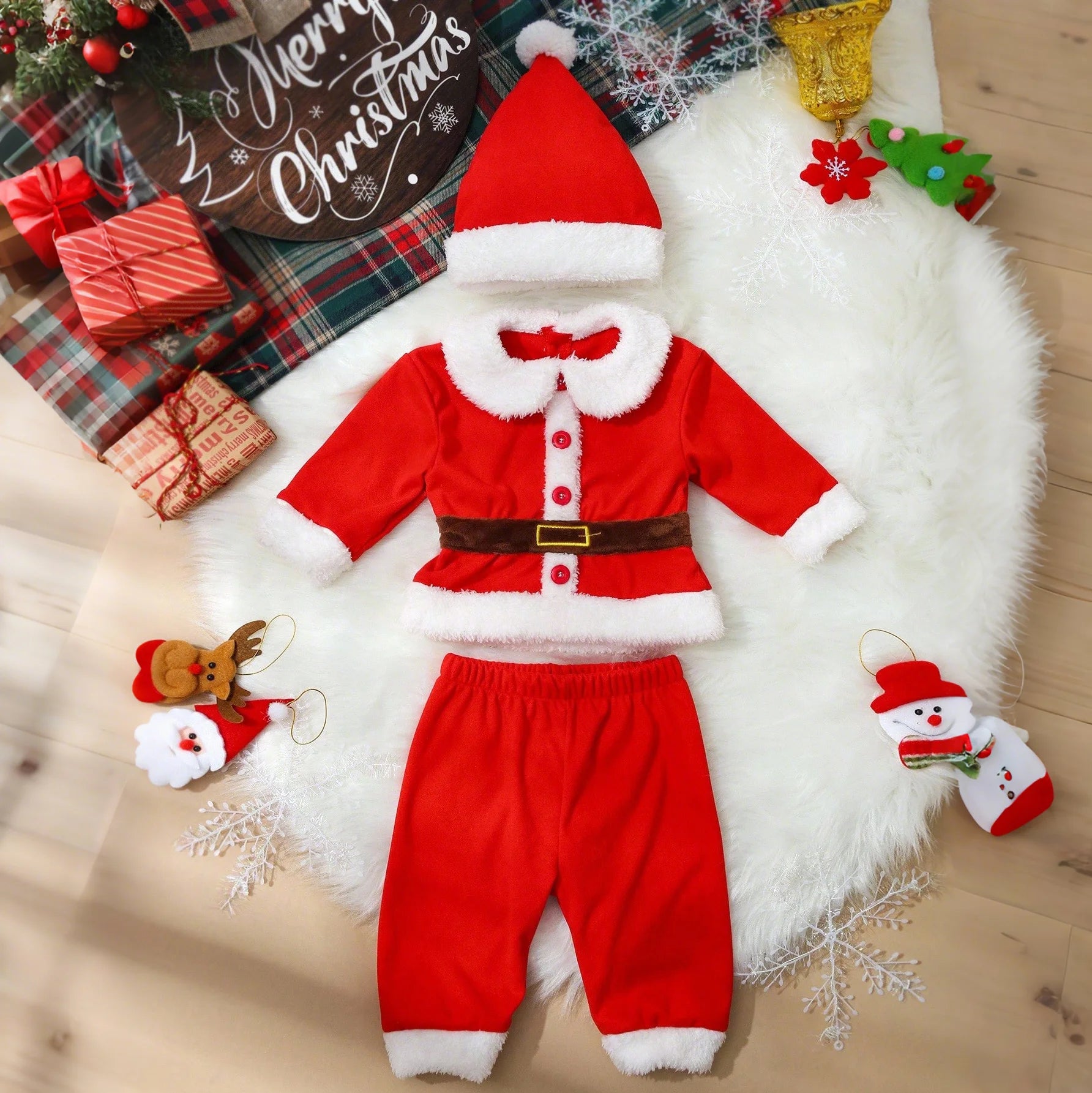 Long Sleeves Baby Christmas Clothing Set childrensterritory