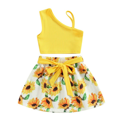 Kids Girl 2 Piece Floral Print Summer Fashion Outfits childrensterritory