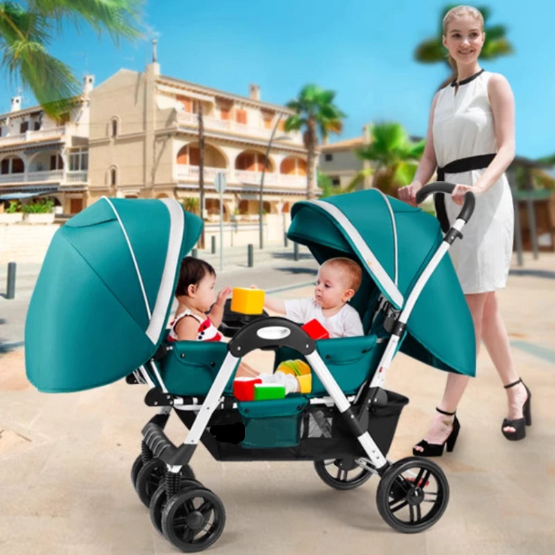 Removable and Washable Twin Umbrella Baby Stroller