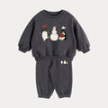 Kids Cartoon Print Long Sleeves Warm Clothing Set childrensterritory