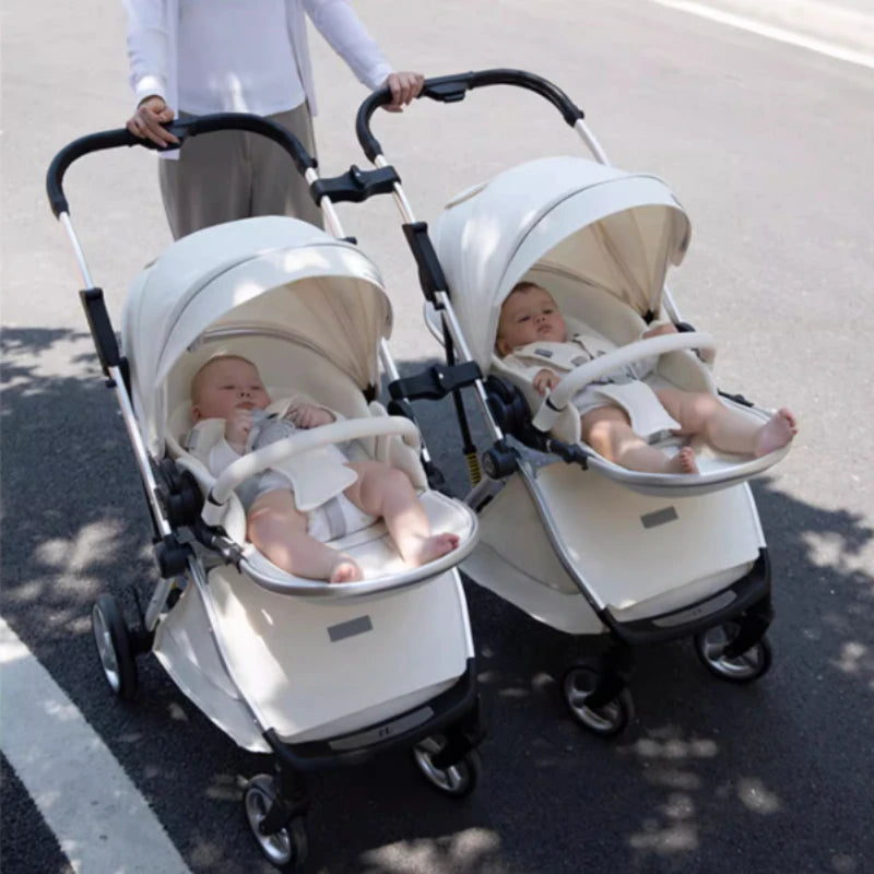 Luxury High-View Detachable Twin Baby Stroller childrensterritory