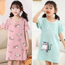 Kids Girls Unicorn Cartoon Design Soft Cotton Long Night Dresses
